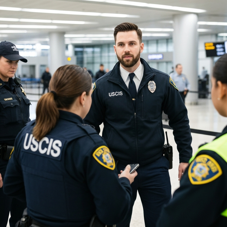 Cambios migratorios en EE.UU. que podrían afectarte: deportación por matrimonio, TPS venezolano y nuevas reglas 2 Agente USCIS en aeropuerto