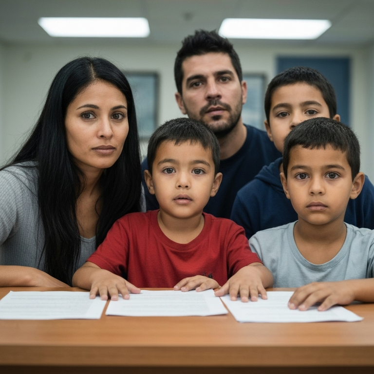 familia migrante frente a mostrador de asilo que pasa si me quedo ilegal en estados unidos