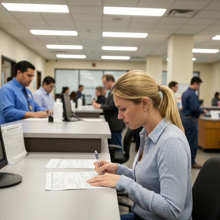 ultimas noticias de la visa u Solicitante revisando Visa U en oficina