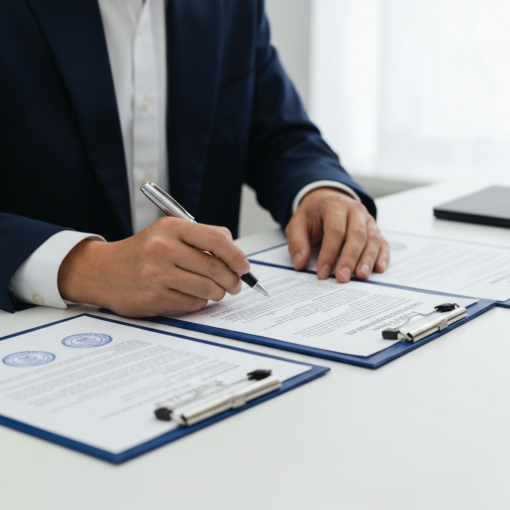 ¿Qué sucede con las personas que entraron con visa y se quedaron? 2 Manos firmando documentos de proceso - Personas que entraron con visa y se quedaron