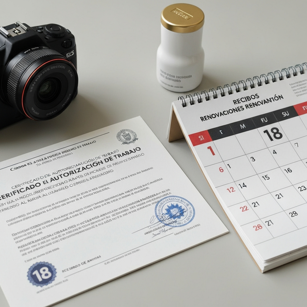 Mesa con EAD desgastado y calendario de 18 meses