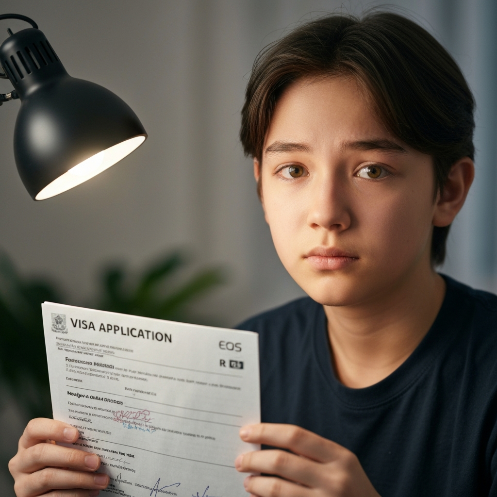 La pausa de la lotería de visas DV por seguridad: qué implica y qué cambiará 1 Retrato cercano de solicitante preocupado