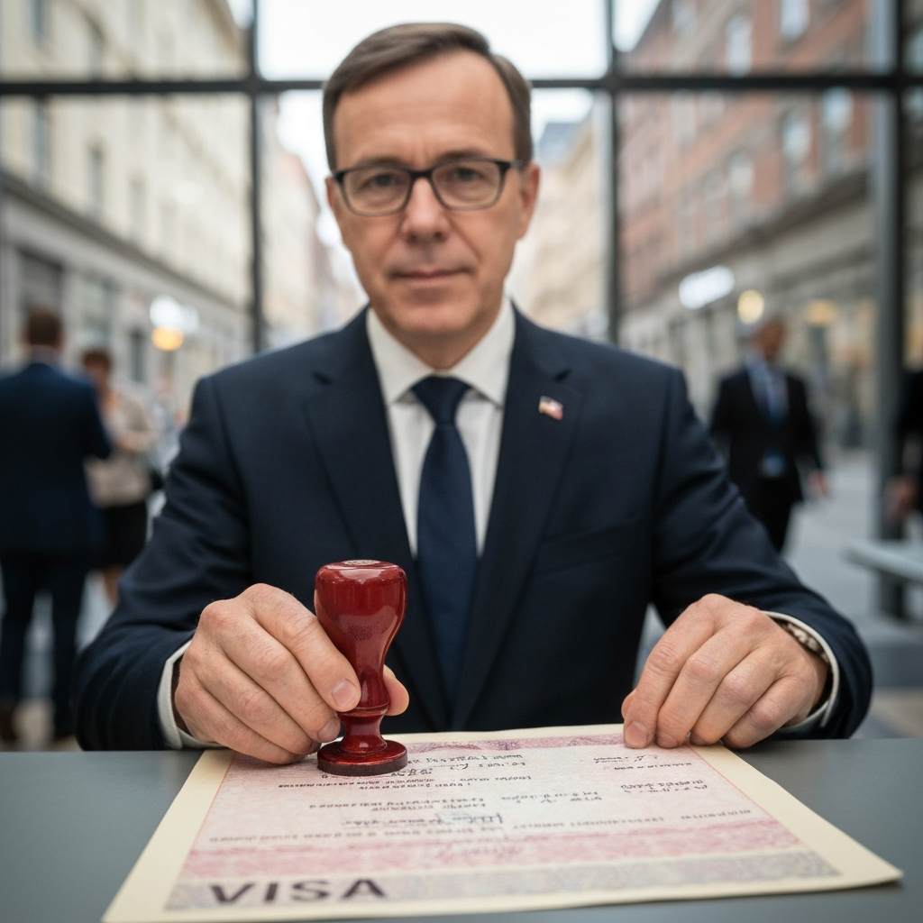 Descubre los cambios clave en la selección H-1B y las visas que podrían catapultar tu carrera en Estados Unidos 1 Funcionario estampando visado en ventanilla.