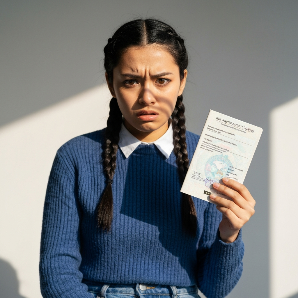 Estados Unidos refuerza su política migratoria: restricciones de viaje ampliadas y verificación reforzada que afectan a millones de inmigrantes y empresas 1 Joven estudiante preocupado mirando pasaporte
