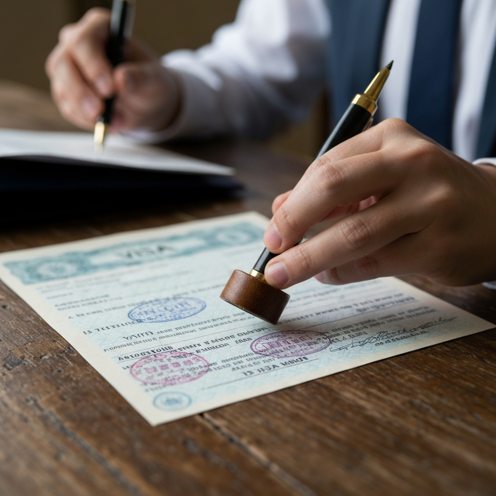La pausa en el procesamiento de visas de inmigrantes: lo que cambia para estudiantes, intercambios y empleadores 2 Manos trabajando con documentos en ventanilla