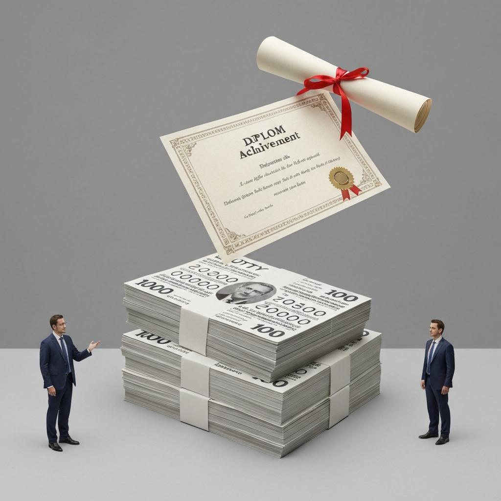 Boletos y diploma simbolizando merito