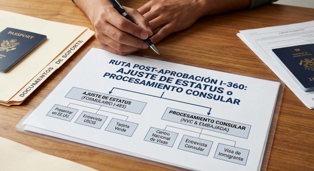 Imagen central sin personas, representando la opcion entre ajuste y procesamiento, relacionado con Qué sigue después de que te aprueban el I-360.