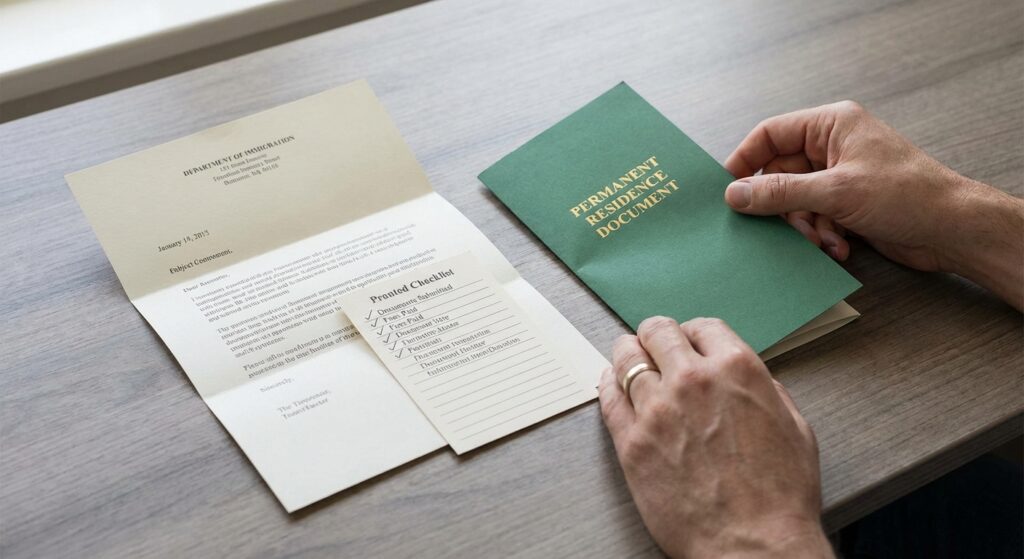 ¿Cómo saber si tengo cita con ICE y qué sucede si no asisto? 2 Conjunto minimalista de carta y documentos para confirmar cita: cómo saber si tengo cita con ICE