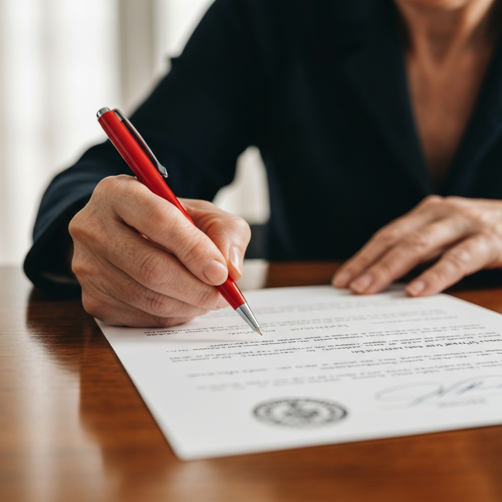 EB2 al día: la Visa Bulletin impulsa tu ajuste de estatus y abre nuevas oportunidades de residencia 2 Mano firmando formulario de inmigracion