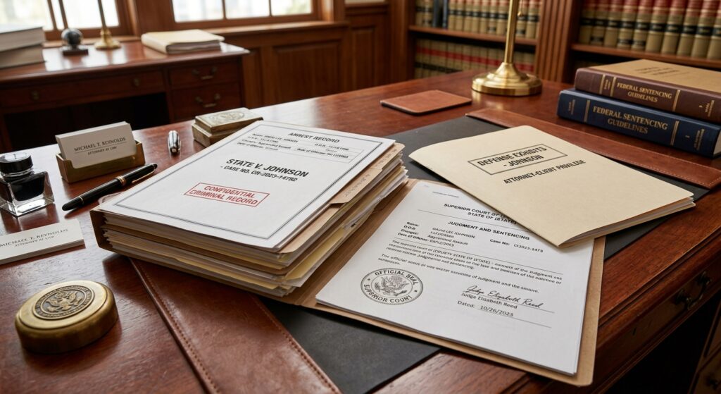 ¿Qué delitos no perdona inmigración en Estados Unidos? 8 Documentos de record criminal y carpetas legales sobre un escritorio mostrando que delitos no perdona inmigracion de forma definitiva.