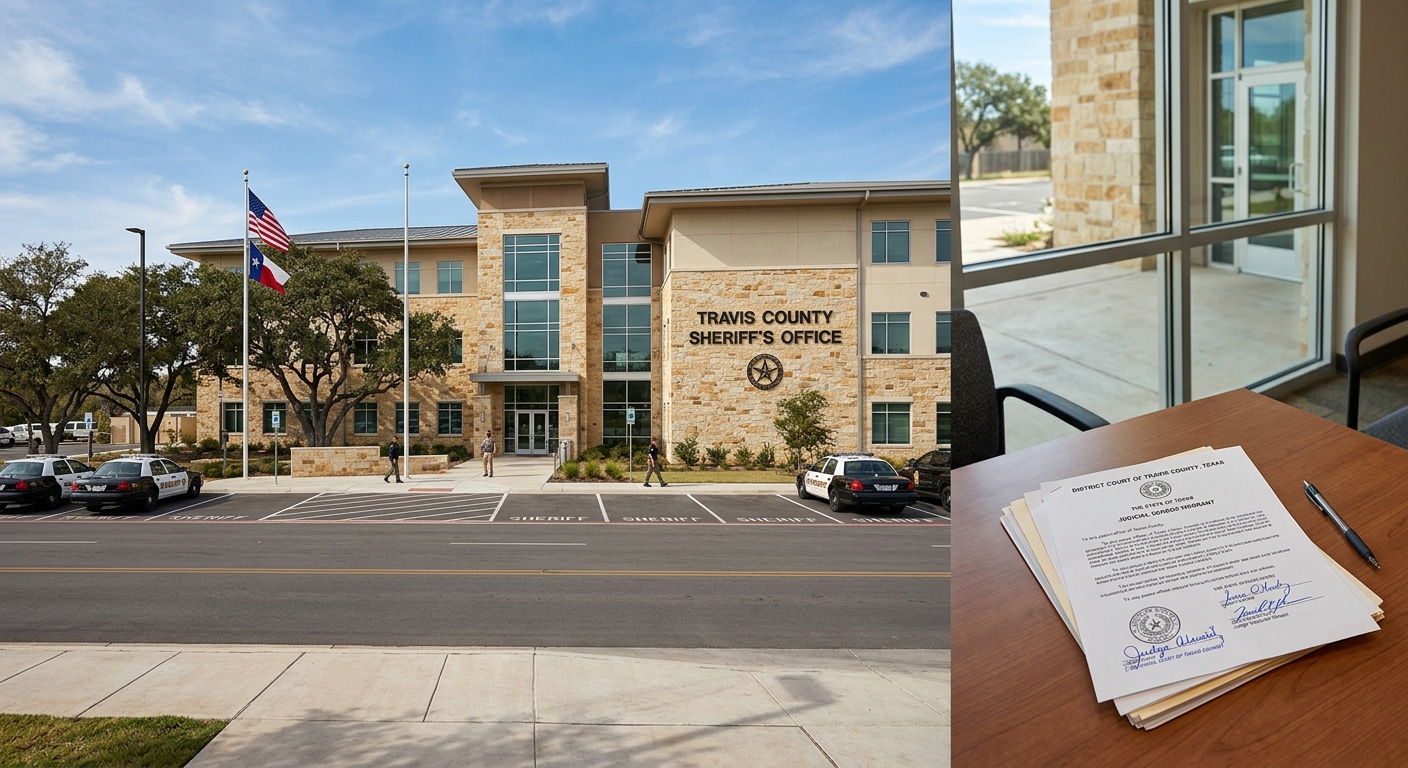 Ley SB 8 en Texas y programa 287(g): qué significa para inmigrantes en Austin 3 Vista exterior de un edificio gubernamental en el condado de Travis.