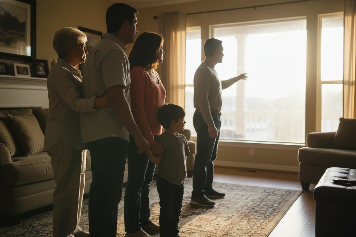 ¿Cómo obtener la residencia permanente en Estados Unidos? 1 Familia latina reunida representa la residencia permanente por petición familiar en Estados Unidos