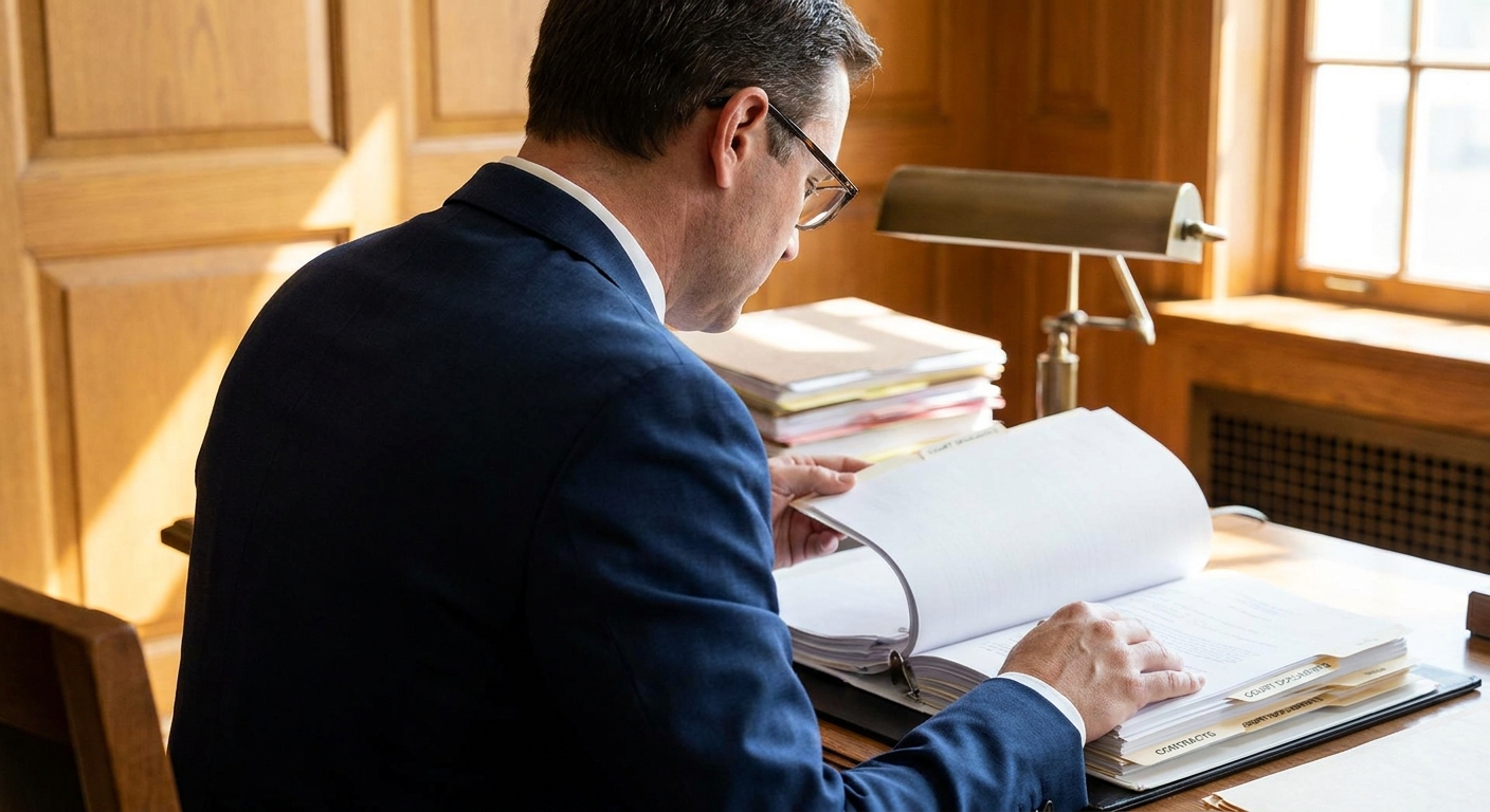 ¿Qué es la residencia condicional y cómo pasar a residencia permanente? 1 Persona revisando carpeta de documentos para eliminar condiciones de la residencia condicional con asesoría legal.