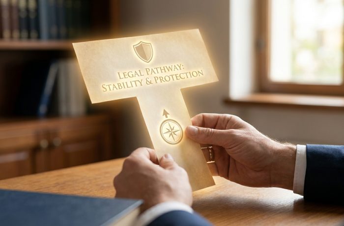 Documento legal que representa los beneficios de la visa t, simbolizando proteccion y un camino hacia la estabilidad.