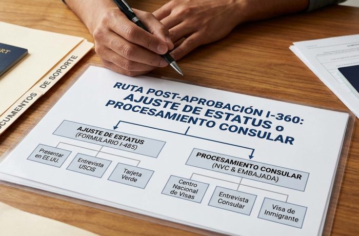 Imagen central sin personas, representando la opcion entre ajuste y procesamiento, relacionado con Qué sigue después de que te aprueban el I-360.