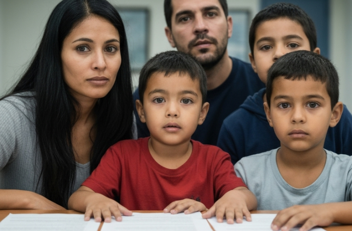 familia migrante frente a mostrador de asilo que pasa si me quedo ilegal en estados unidos