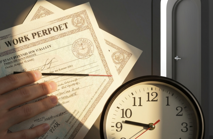 Objetos de estatus; permiso, reloj, puerta; si tengo permiso de trabajo me pueden deportar
