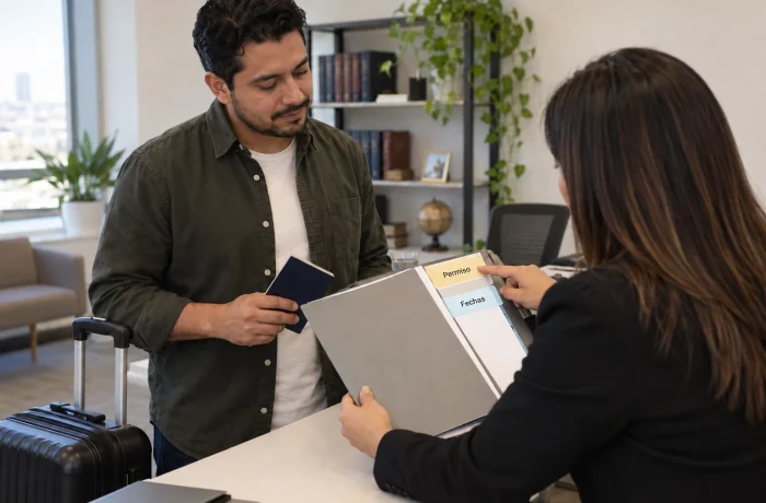 Consulta sobre si se puede viajar con la visa T, con pasaporte y maleta