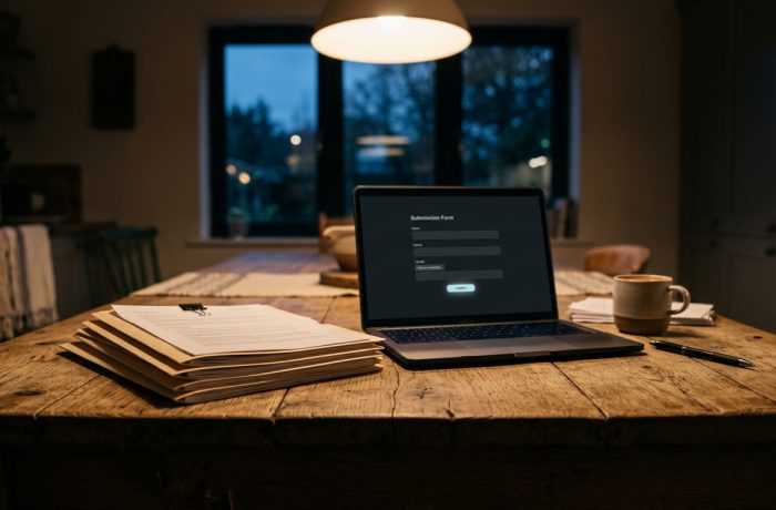 Documentos organizados sobre una mesa listos para solicitar la cancelacion de deportacion en Estados Unidos.