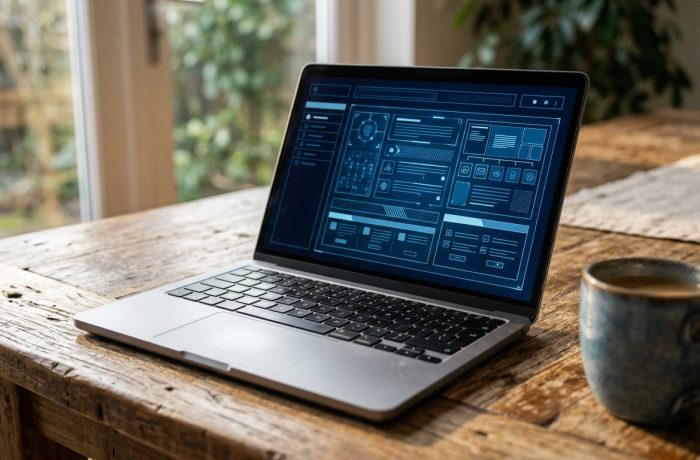 Detalle de una computadora portatil con informacion sobre deportaciones a terceros paises en una mesa.